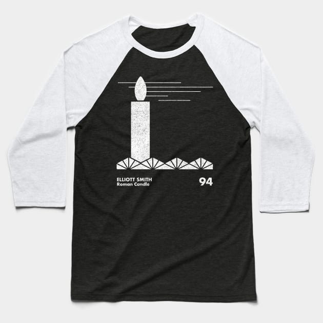 Elliott Smith / Roman Candle / Minimalist Design Artwork Baseball T-Shirt by saudade